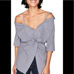 ZARA off shoulder knitted striped top